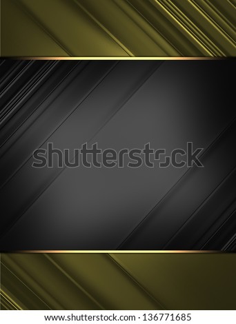 Black background with gold edges. Template design. Template for writing text. Template website