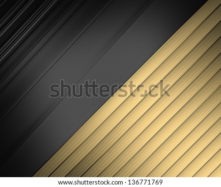 Elegant black background with gold ribbons. Template design. Template for writing text. Template website