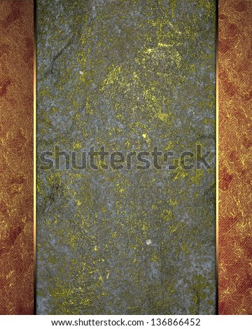 Grunge gray background with gold with red edges. Template design. Template for writing text. Template website