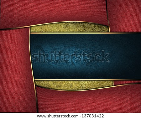 Template for design. gold background with elegant red stripe on edges and gold plate. Design for website