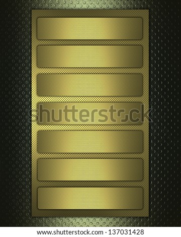 Template for design. Green background with gold buttons. Design for website