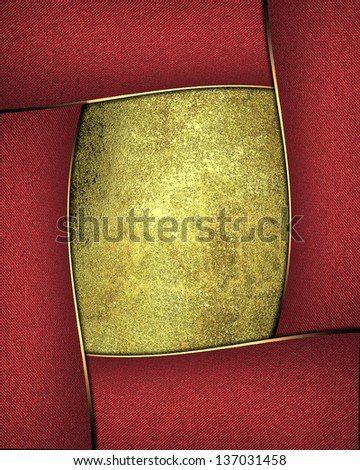 Template for design. Grunge gold background with elegant red stripe on edges. Design for website