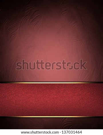 Template for design. Red background with elegant red stripe for text. Design for website