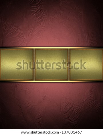 Template for design. Red background with elegant gold stripe for text. Design for website