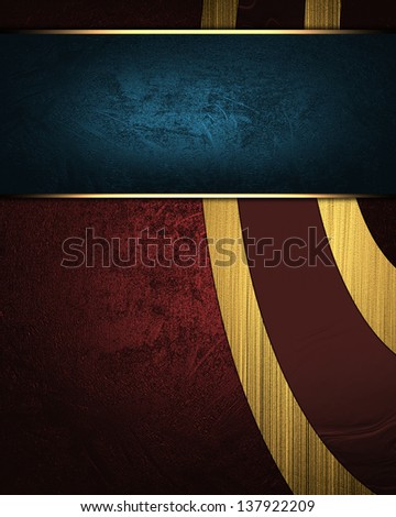 Red background with abstract patterns gold color and blue nameplate.