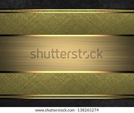 Different gold bands for the text on a black background. Design template. Design for website