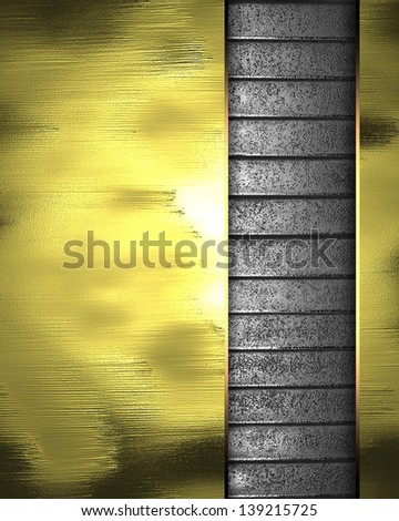 Gold background with metal cut out. Design template. Design for website