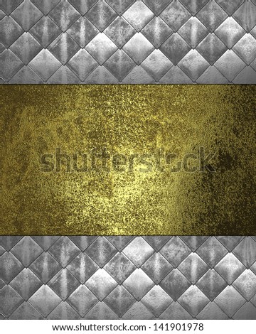 The template for the inscription. Metal Background with gold nameplate for writing.