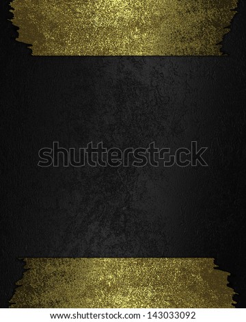 Black background with gold torn edges. Design template. Template