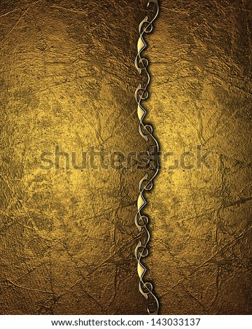 Gold background with a yellow stripe with gold trim. Design element. Template for website
