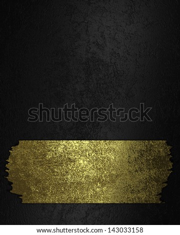 Black background with golden torn sign. Design template. Template