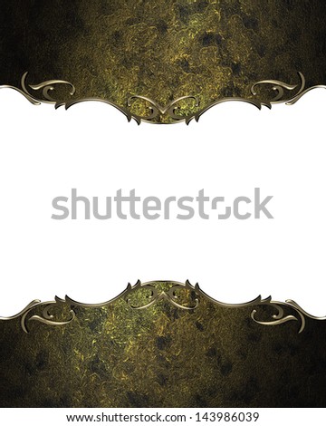 Dark gold edges with gold trim. Design template. Design for website