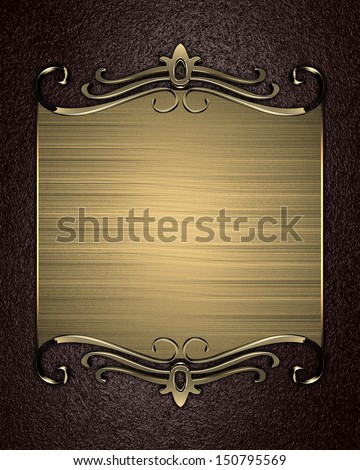 The template for the inscription. Brown Background with gold nameplate with gold trim.