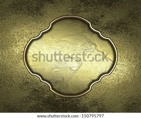Textured gold background with gold cut. Design element
