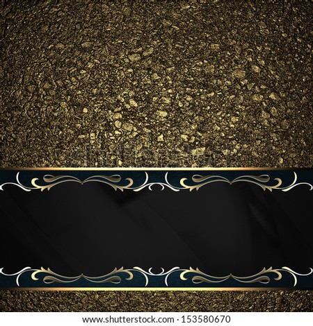 Gold background with black sign with gold trim. Element design