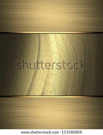 Gold background texture with gold ribbon. Element of design.