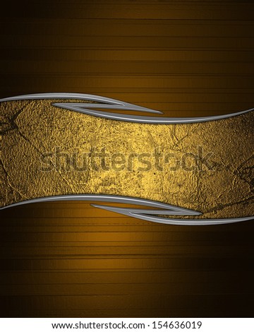 Brown grunge background with gold sign. Element of design.