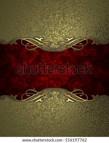 Gold background with a red sign with gold trim. Design template