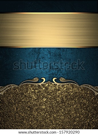 Blue texture with gold sand nameplate and gold trim