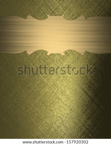 Gold texture with gold sign and gold trim. Design template