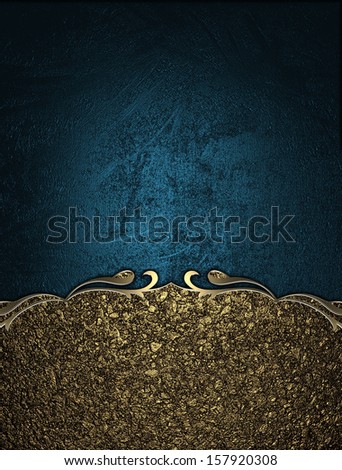 Blue texture with gold sand nameplate and gold trim