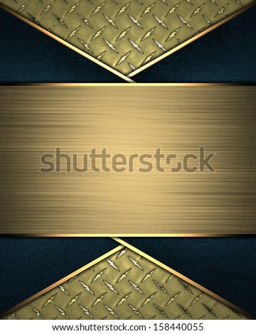 Template for writing. Abstract yellow background with gold sign