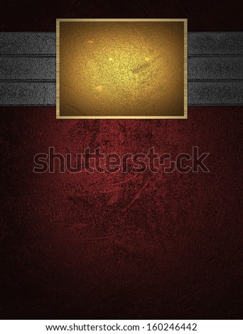 Red background with iron (gold) plate. Design template