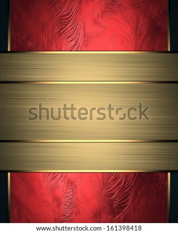 The rich red texture with gold ribbon. Design template