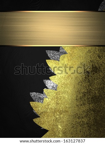 Black background with old gold insert with gold ribbon. Design template