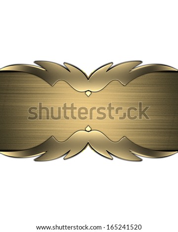 White background with gold cutout with gold trim.. Design template