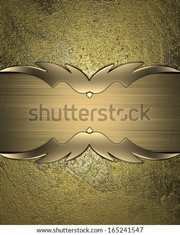 Black background with gold cutout with gold trim. Design template