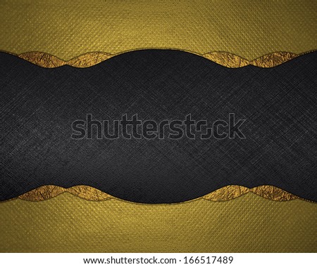 Black background with gold edge and gold trim. Black plate. Design template