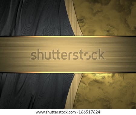 Black background with gold edges and gold ribbon. Design template