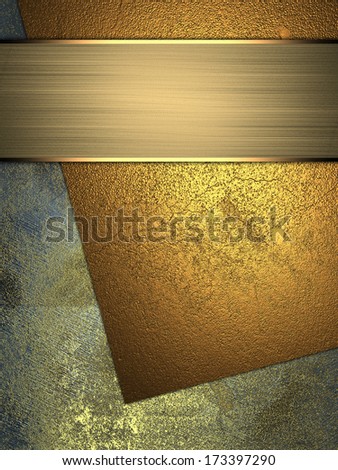 background with gold plates and gold ribbon. Design template