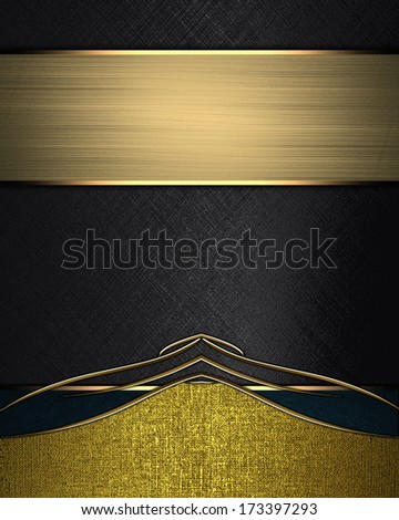 Black background with gold edge and gold ribbon. Design template