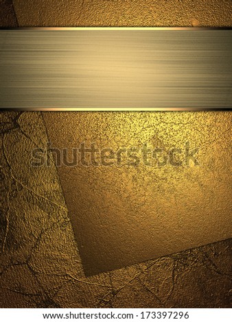 background with gold plates and gold ribbon. Design template