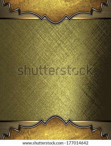 Abstract gold background with gold edged with gold trim. Design template