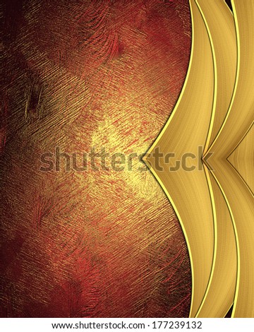 Red golden background with gold metallic edges. Design template