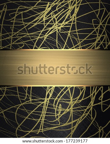 Black texture painted with gold ink with gold ribbon. Design template