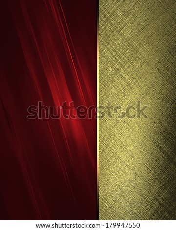 Golden texture with red accents. Design template