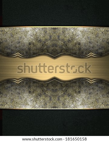 Old iron with a gold nameplate with gold trim. Design template. Design site