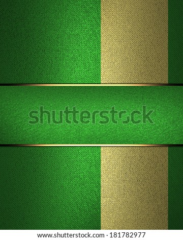 Green background with yellow and stripe for text. Design template