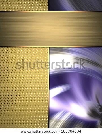 Gold and blue wavy background for design.  Template for text and design