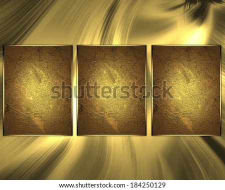 Gold texture with gold waves and gold plates. Template for design
