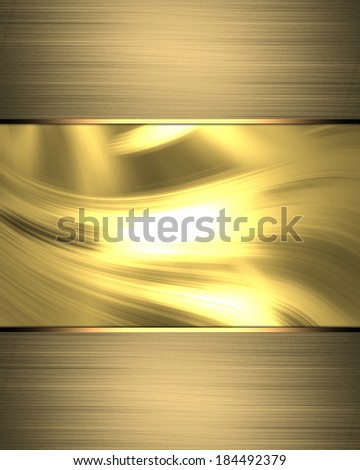 Blue background for website design, design element on gold edges. Template for text and design