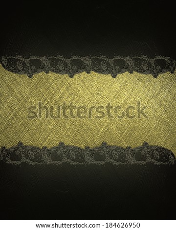 Grunge gold background with abstract black edges. Template design. website Templates