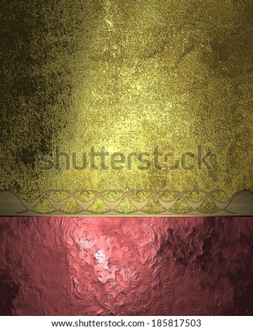 Old Gold background with pink edge and gold trim. Design template. Design for site