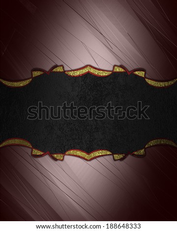 Brown abstract background black grand frame with gold trim. Template for design. Template