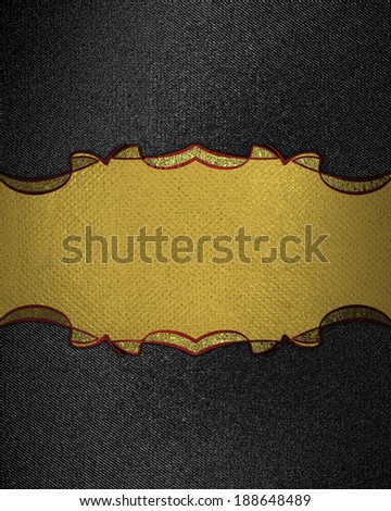 Grunge black bedges with a gold frame. Template for design. Template