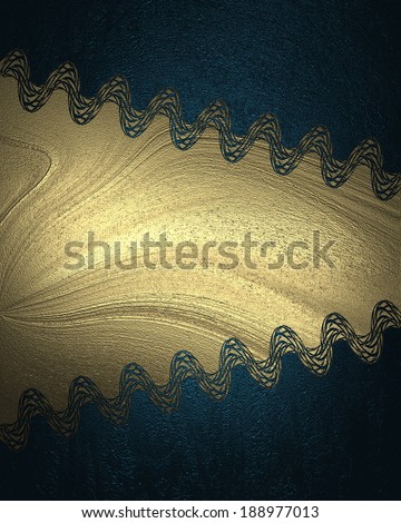 Blue background with wavy edges with golden mean. Design template. Design for site